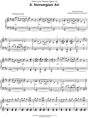 Lyric Pieces: Opus 12, No. 6. Norwegian Air (ed. Hinson)