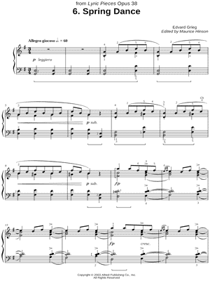 Lyric Pieces, Opus 38, No. 5. Spring Dance (ed. Hinson)