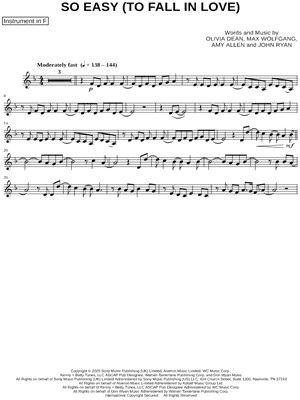 So Easy (To Fall in Love) - F Instrument