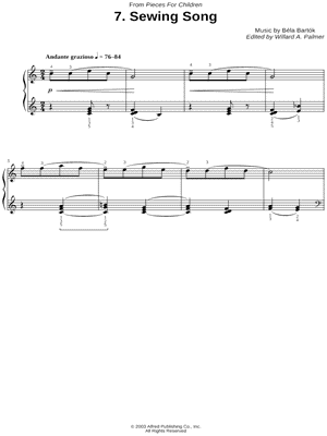 Pieces for Children: 7. Sewing Song
