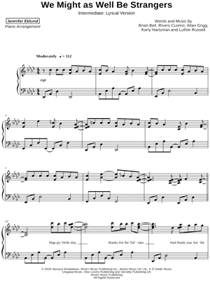 We Might As Well Be Strangers [intermediate - lyrical]