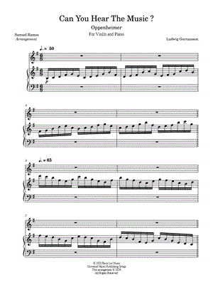 Can You Hear the Music - Violin & Piano