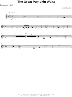 The Great Pumpkin Waltz - Bb Instrument