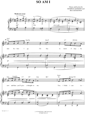 So Am I by George Gershwin - Sheet Music