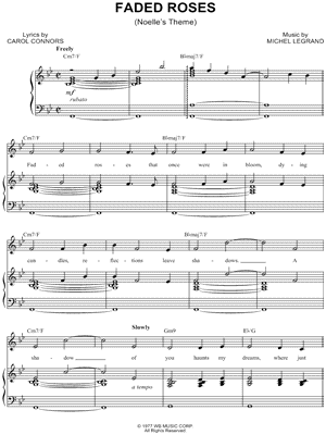 Faded Roses by Michel Legrand - Sheet Music