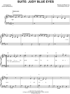 Suite: Judy Blue Eyes by Crosby Stills & Nash - Sheet Music