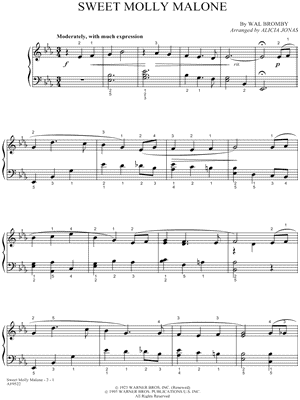 Sweet Molly Malone by Wal Bromby - Sheet Music