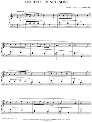 Ancient French Song by Peter Ilyich Tchaikovsky - Sheet Music