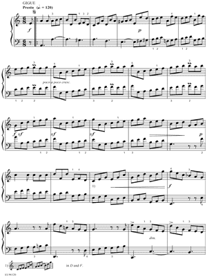 Gigue by Johann Sebastian Bach - Sheet Music
