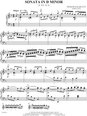 Sonata In D Minor by Domenico Scarlatti - Sheet Music