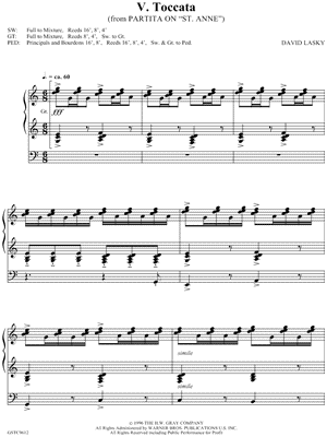V. Toccata by David Lasky - Sheet Music
