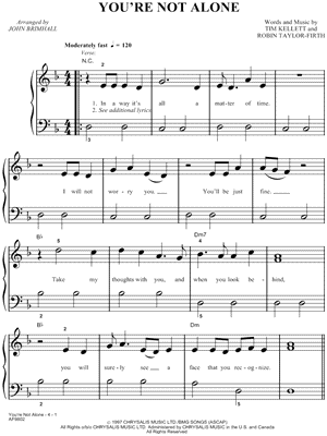 You're Not Alone by Olive - Sheet Music