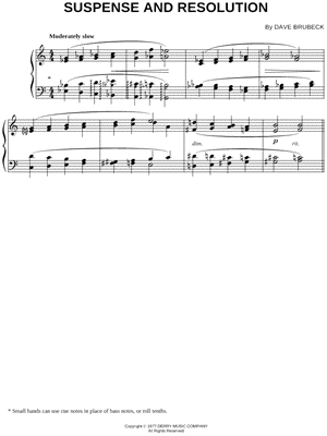 Suspense and Resolution by Dave Brubeck - Sheet Music