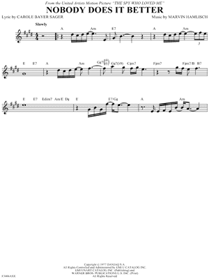 Nobody Does It Better from James Bond 007: The Spy Who Loved Me - Sheet Music