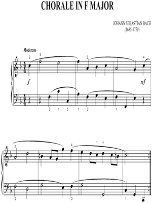 Chorale In F Major by Johann Sebastian Bach - Sheet Music