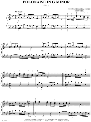 Polonaise In G Minor by Johann Sebastian Bach - Sheet Music