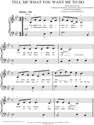 Tell Me What You Want Me To Do by Tevin Campbell - Sheet Music