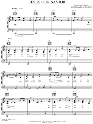 Jesus Our Savior by John David Anderson - Sheet Music