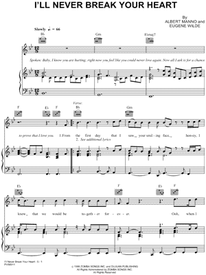 I'll Never Break Your Heart by Backstreet Boys - Sheet Music