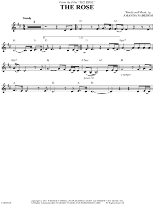 The Rose by Bette Midler - Sheet Music