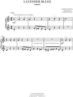 Lavender Blues by Traditional - Sheet Music