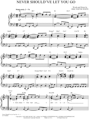 Never Should've Let You Go by Hi-Five - Sheet Music