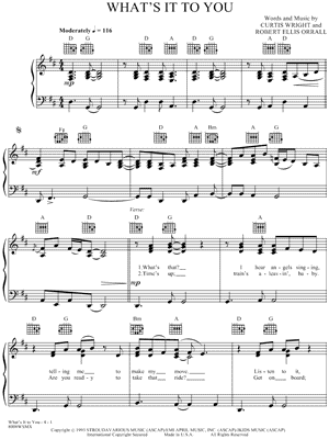 What's It To You by Clay Walker - Sheet Music