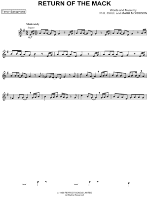Return of the Mack - Tenor Sax by Mark Morrison - Sheet Music