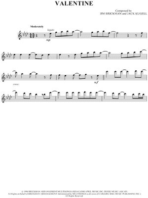 Valentine by Jim Brickman - Sheet Music