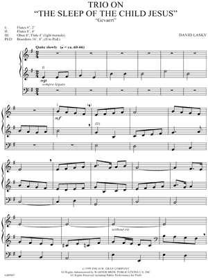 Trio on "The Sleep of the Child Jesus" by David Lasky - Sheet Music