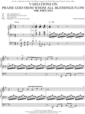 VIII. Toccata by Mark Thewes - Sheet Music