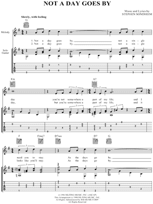 Not a Day Goes By from Follies - Sheet Music