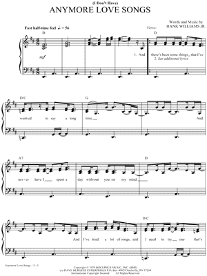 (I Don't Have) Anymore Love Songs