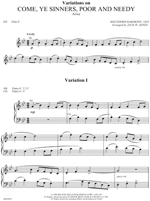 Variations on Come, Ye Sinners, Poor and Needy
