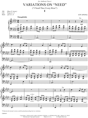 Variations on "Need" ("I Need Thee Every Hour")