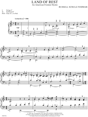 Land of Rest by American Folk Melody - Sheet Music