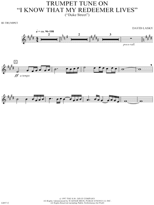 Trumpet Tune on "I Know That My Redeemer Lives" by David Lasky - Sheet Music