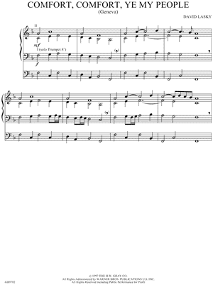 Comfort, Comfort, Ye My People by David Lasky - Sheet Music