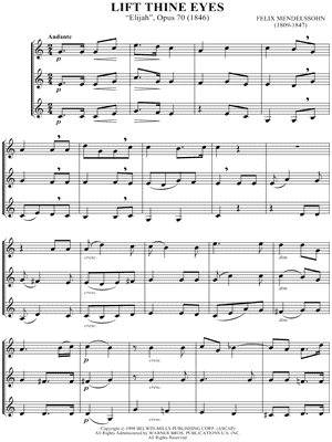 Lift Thine Eyes by Felix Mendelssohn - Sheet Music