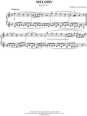 Melody by Robert Schumann - Sheet Music