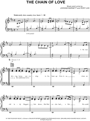 The Chain of Love by Clay Walker - Sheet Music