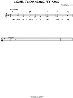 Come, Thou Almighty King by Felice De Giardini - Sheet Music
