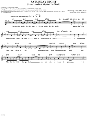 Saturday Night (Is The Loneliest Night Of The Week)