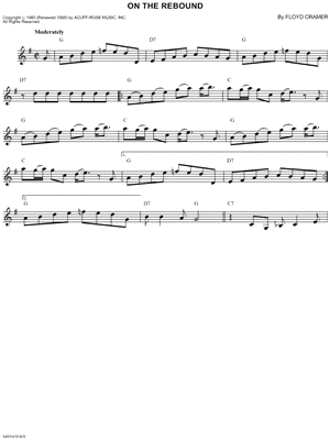 On the Rebound by Floyd Cramer - Sheet Music