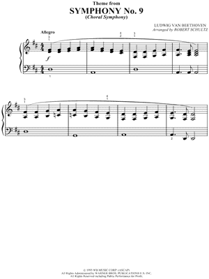 Theme from Symphony No. 9 by Ludwig Van Beethoven - Sheet Music