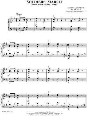 Soldiers' March by Robert Schumann - Sheet Music