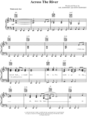 Across the River by Bruce Hornsby - Sheet Music