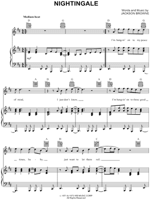 Nightingale by The Eagles - Sheet Music