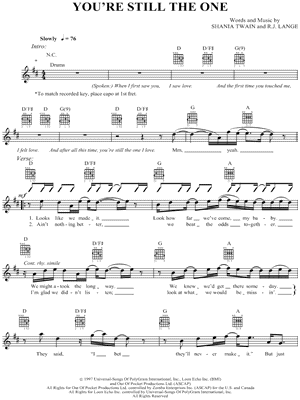 You're Still the One by Shania Twain - Sheet Music
