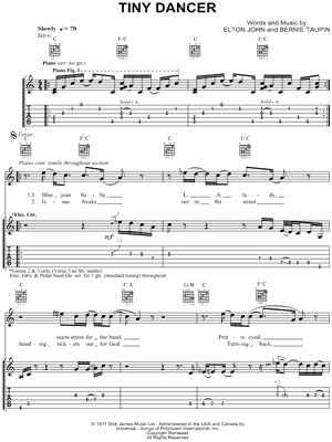 Tiny Dancer by Elton John - Sheet Music
